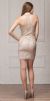 Round Band Neck Embellished Bodice Fitted Short Party Dress back
